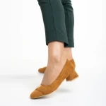 Дамски обувки  камел от текстилен материал  Briella