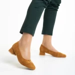 Дамски обувки  камел от текстилен материал  Briella