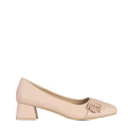 Дамски обувки  тъмно бежови  от еко кожа  Fitria