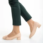 Дамски обувки  тъмно бежови  от еко кожа  Fitria