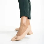 Дамски обувки  тъмно бежови  от еко кожа  Fitria