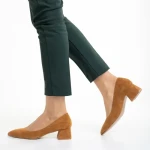 Дамски обувки  камел от текстилен материал  Cataleya