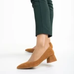 Дамски обувки  камел от текстилен материал  Cataleya