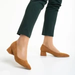 Дамски обувки  камел от текстилен материал  Cataleya