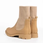 Дамски боти  бежови  от еко кожа и текстилен материал  Camryn