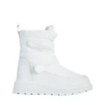 Дамски чизми бели  от еко кожа и текстилен материалXiomara