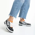 Дамски спортни обувки  черни от еко кожа и текстилен материал Raela