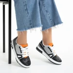 Дамски спортни обувки  черни от еко кожа и текстилен материал Raela