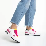 Дамски спортни обувки  розови  от еко кожа и текстилен материал Raela