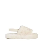 Дамски чехли светло бежови от синтетична козина Retal