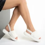 Дамски чехли бели от синтетична кожа Retal