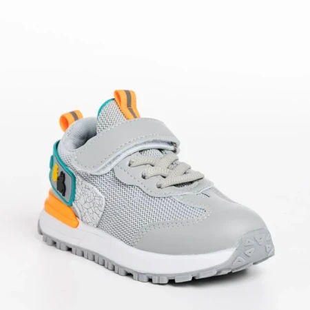 Детски спортни обувки сиви  от еко кожа  и текстилен материал Carson