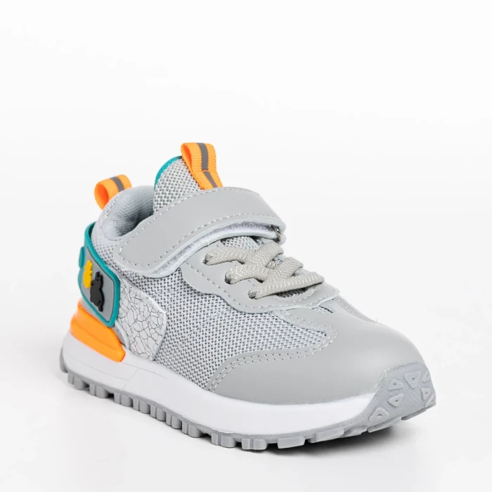 Детски спортни обувки сиви  от еко кожа  и текстилен материал Carson