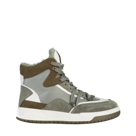 Дамски спортни обувки  зелени  от еко кожа  и текстилен материал Reveca