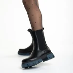 Дамски чизми  черни със синьо от еко кожа  Idalia