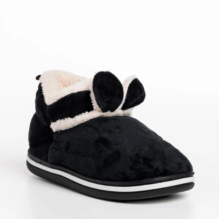 Детски чехли  черни  от текстилен материал  Paco