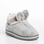 Детски чехли сиви от текстилен материал  Paco