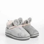 Детски чехли сиви от текстилен материал  Paco