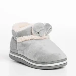 Детски чехли сиви от текстилен материал  Paco