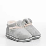 Детски чехли сиви от текстилен материал  Paco