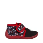 Детски чехли  черни  с червено от текстилен материал  Solina