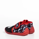 Детски чехли  черни  с червено от текстилен материал  Solina