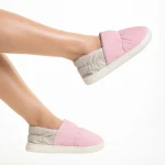 Дамски чехли  розови  от текстилен материал  Rogina