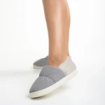 Дамски чехли сиви от текстилен материал  Rogina