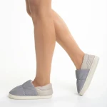 Дамски чехли сиви от текстилен материал  Rogina