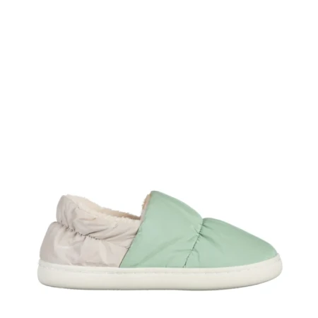 Дамски чехли  зелени  от текстилен материал  Rogina