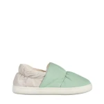 Дамски чехли  зелени  от текстилен материал  Rogina