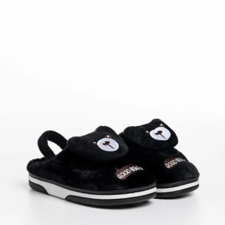 Детски чехли  черни  от текстилен материал  Ronnie