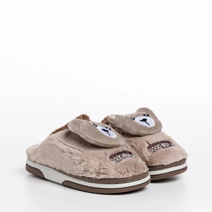 Детски чехли  бежови  от текстилен материал  Ronnie