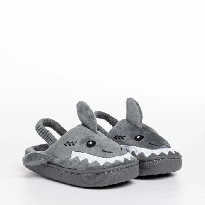 Детски чехли сиви от текстилен материал  Vanden