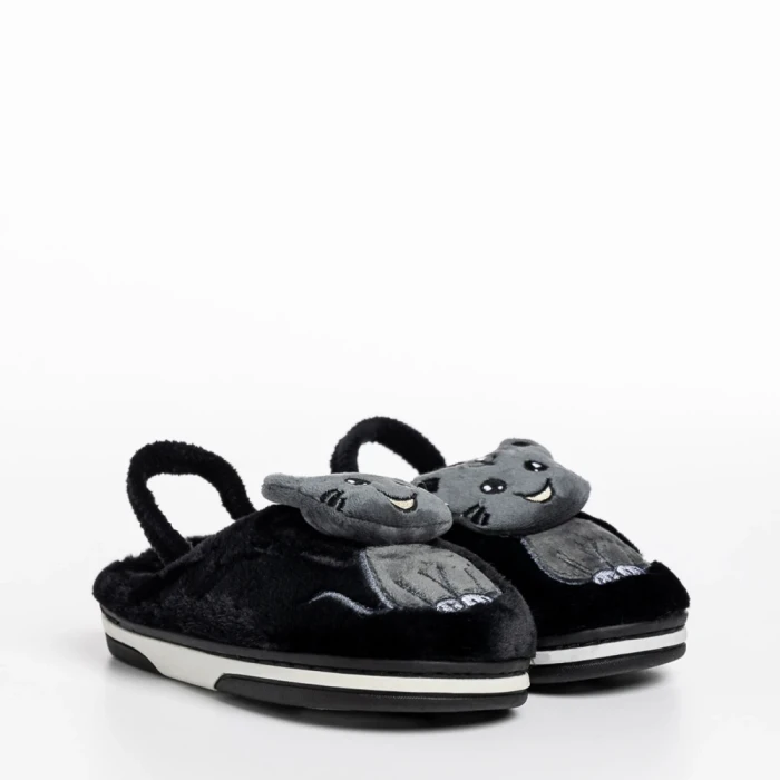 Детски чехли  черни  от текстилен материал  Sivan