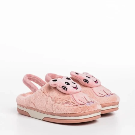 Детски чехли  розови  от текстилен материал  Sivan