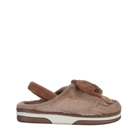 Детски чехли  бежови  от текстилен материал  Sivan