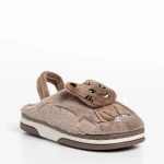 Детски чехли  бежови  от текстилен материал  Sivan