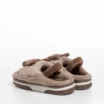 Детски чехли  бежови  от текстилен материал  Sivan