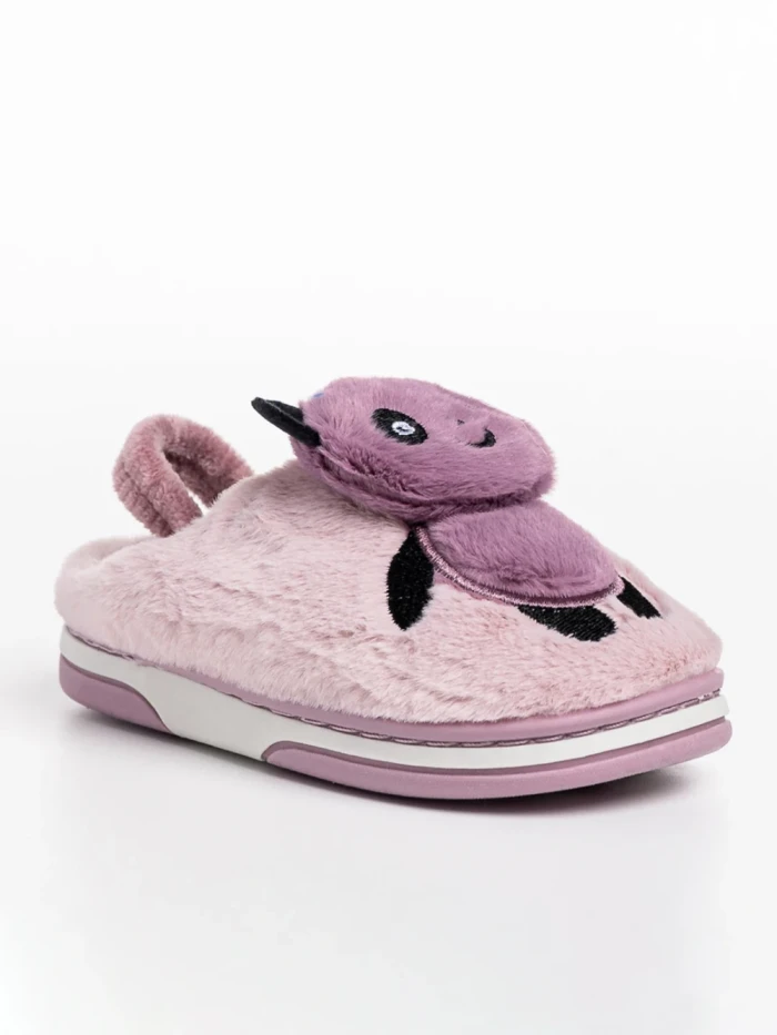 Детски чехли  лилави  от текстилен материал  Pierre