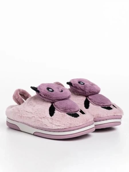 Детски чехли  лилави  от текстилен материал  Pierre