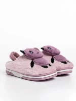 Детски чехли  лилави  от текстилен материал  Pierre