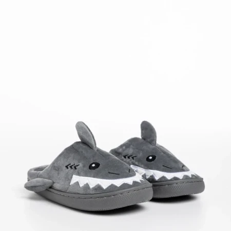 Детски чехли сиви от текстилен материал  Vanden