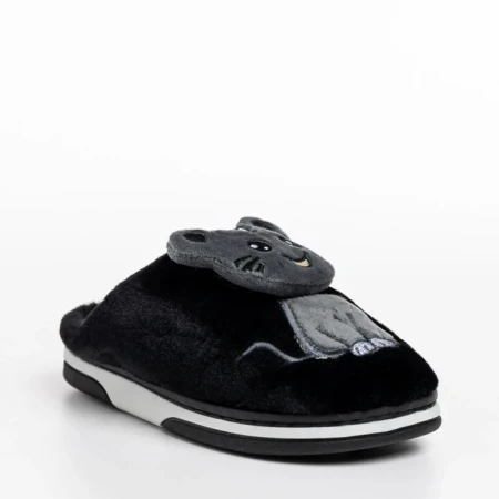 Детски чехли черни от текстилен материал  Sivan