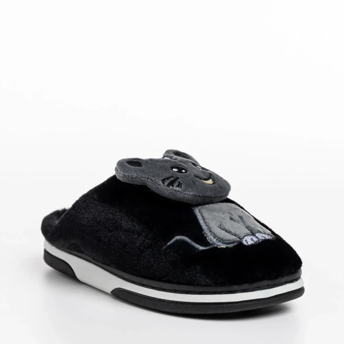 Детски чехли черни от текстилен материал  Sivan