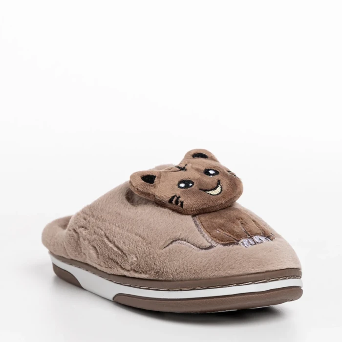 Детски чехли бежови от текстилен материал  Sivan