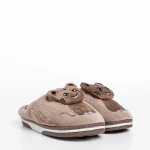 Детски чехли бежови от текстилен материал  Sivan