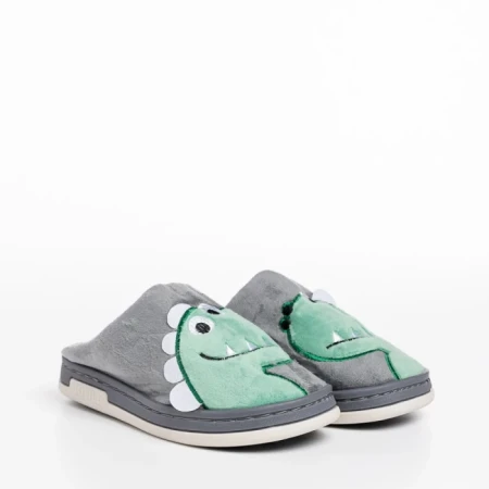 Детски чехли сиви от текстилен материал  Vertis