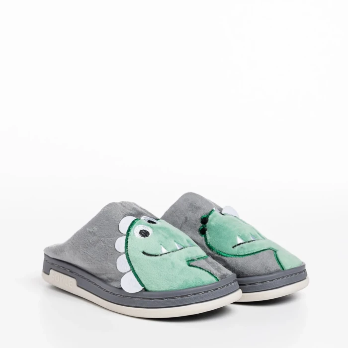 Детски чехли сиви от текстилен материал  Vertis