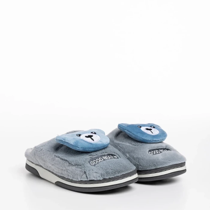 Детски чехли сиви от текстилен материал  Ronnie